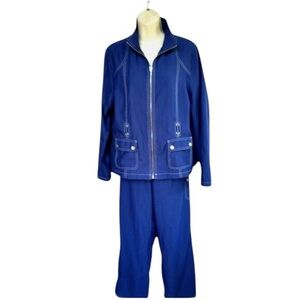 MONTEREY BAY Women's Navy Blue Windbreaker Set Jacket Size XL Pants Size PL